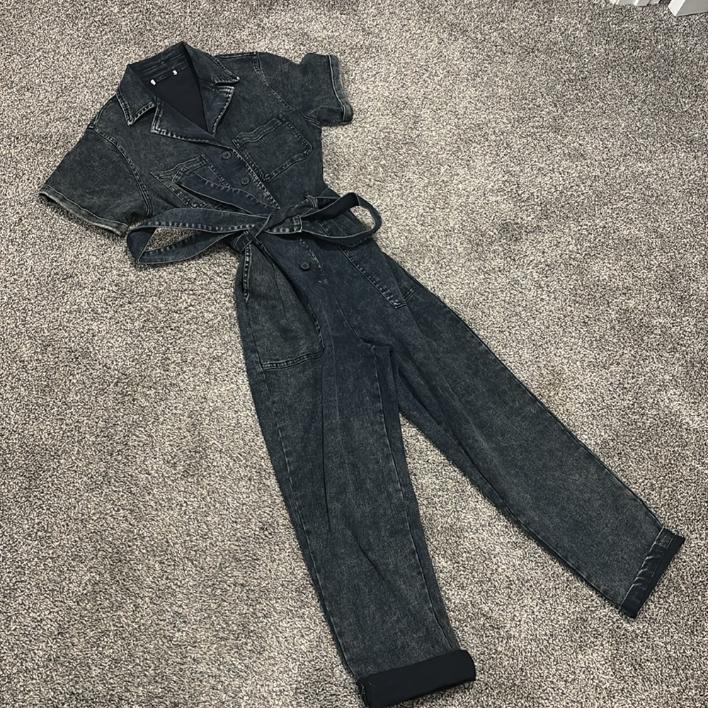 Dark Wash Denim Jumpsuit